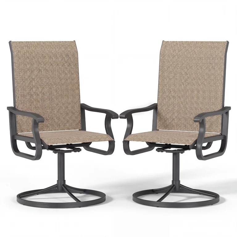 ELPOSUN Patio Swivel Chairs Set of 2, Outdoor Dining Chairs High Back All Weather Breathable Text... | Walmart (US)