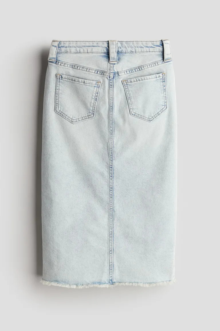 Denim Midi Skirt - Regular waist - Midi - Light denim blue - Kids | H&M US | H&M (US + CA)