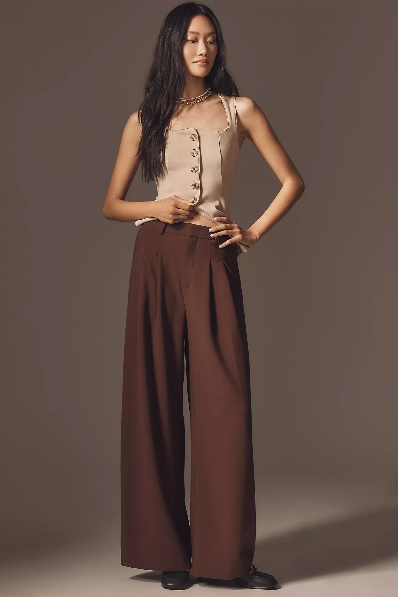 The Avery Wide-Leg Pleated Trousers by Maeve | Anthropologie (US)