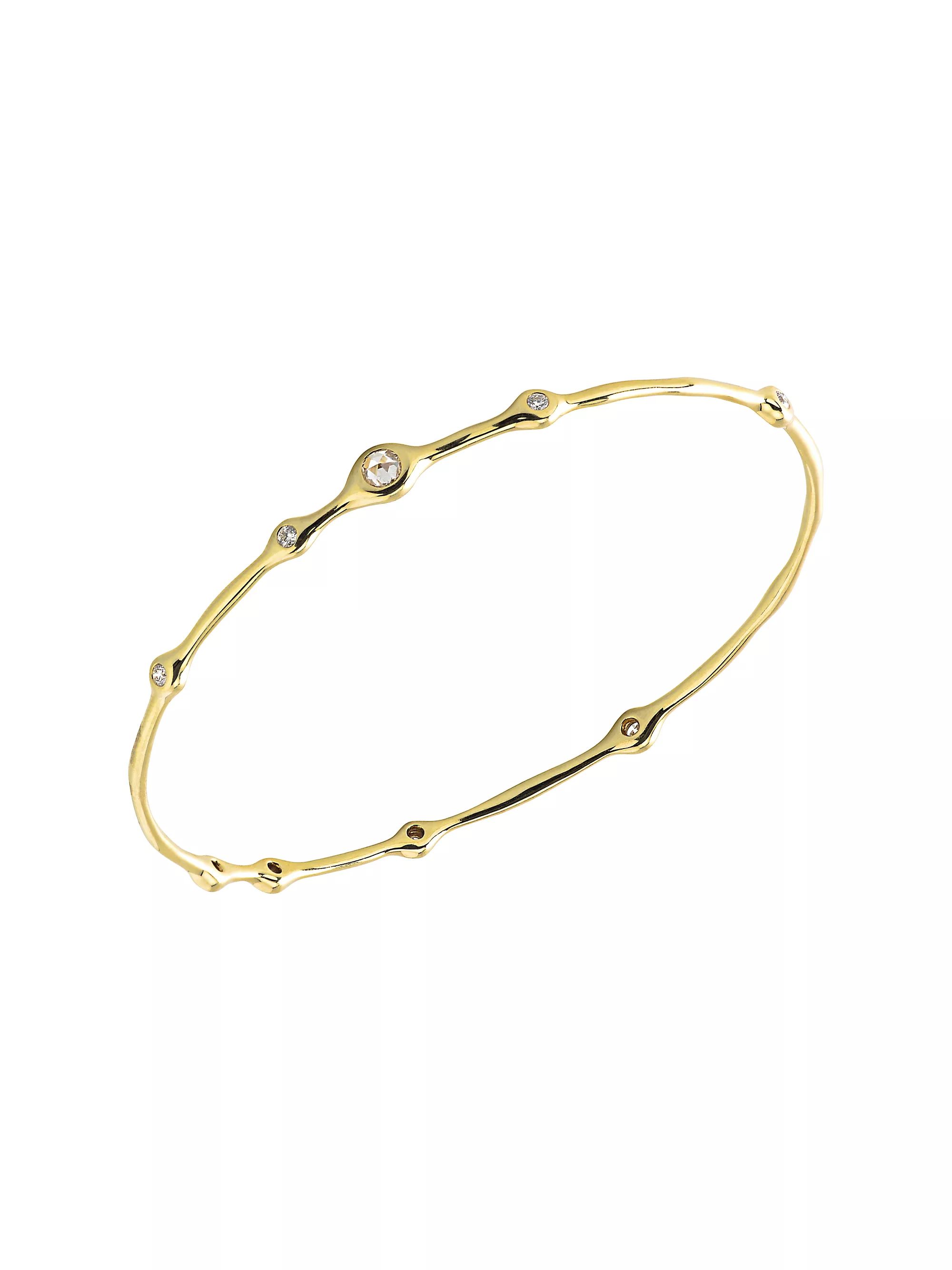 Stardust 18K Yellow Gold & 9-Diamond Bangle Bracelet | Saks Fifth Avenue