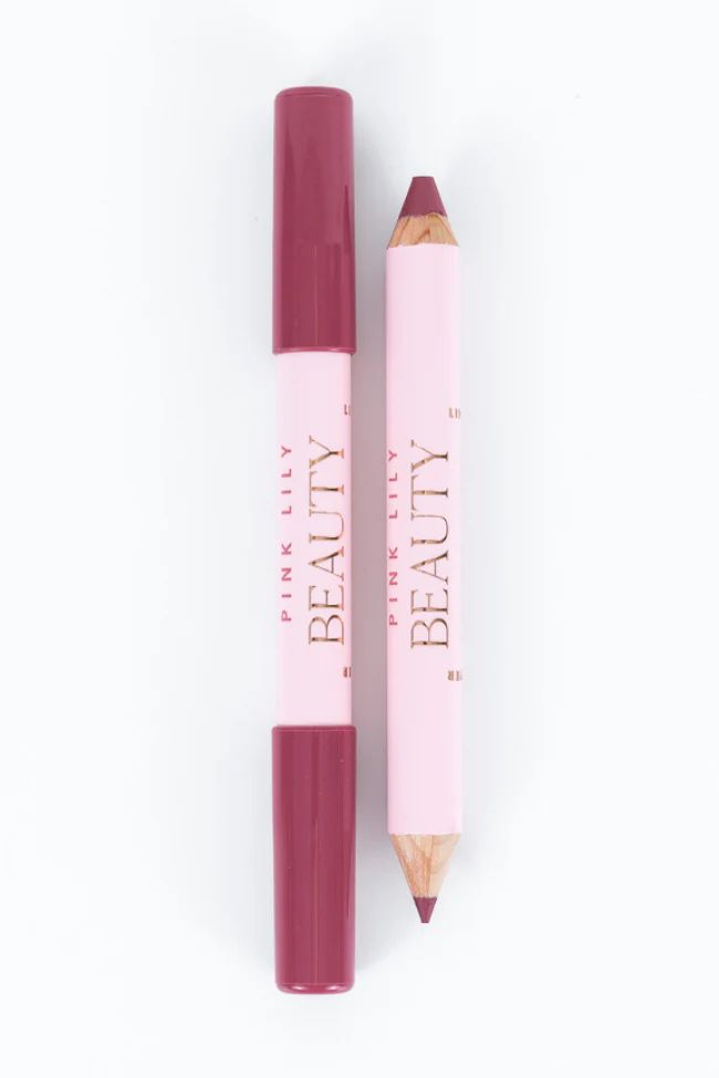 Pink Lily Beauty Double Bloom Dual Lipstick and Lip Liner - Sugar Plum Kiss | Pink Lily