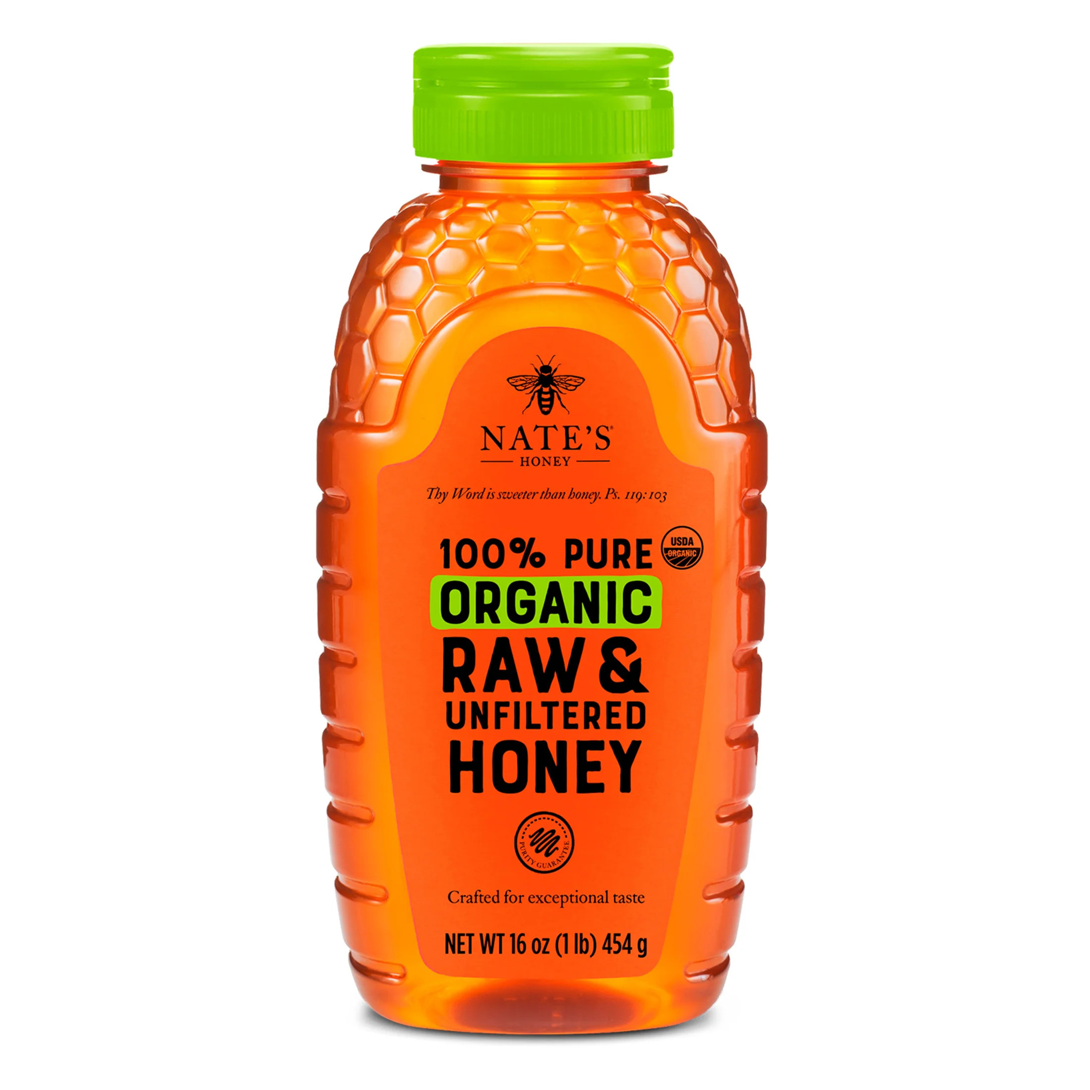 Nate's Organic Honey: 100% Pure, Raw and Unfiltered Honey - 16 fl oz Bottle | Walmart (US)