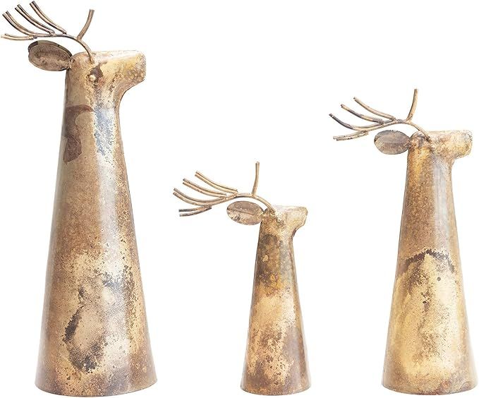 Creative Co-Op 6-1/4" 5" 15" H, 5-1/2" 3-3/4" 11-3/4"H & 5-1/4"L x 2-3/4"W x 9" H Metal Deer, Ant... | Amazon (US)