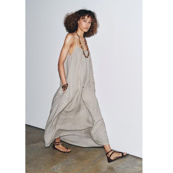 ZARA 100% LINEN STRAPPY
DRESS ZW COLLECTION | Poshmark