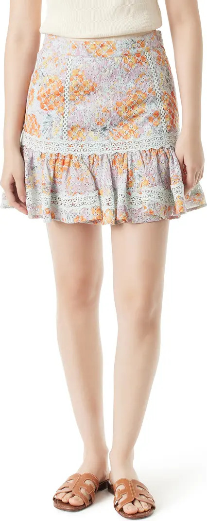 Courtney Floral Cotton Eyelet Miniskirt | Nordstrom