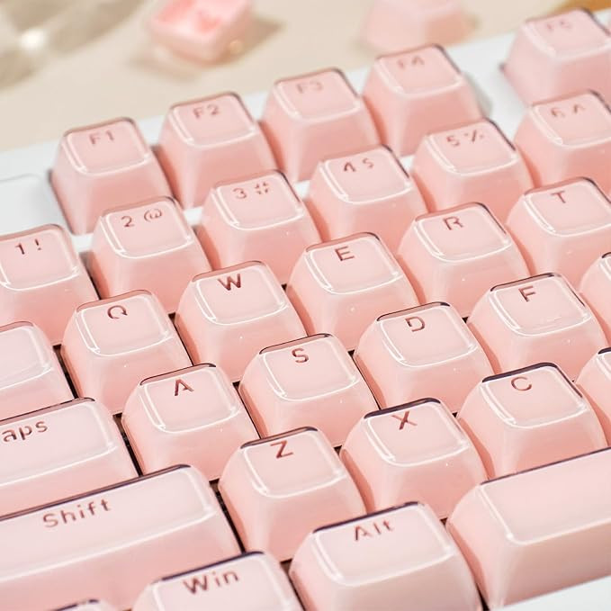 Crystal Jelly Keycap, Pink Shine Through Custom Keycap, 135 Keys OEM Profile Keycaps Set, Cute Tr... | Amazon (US)