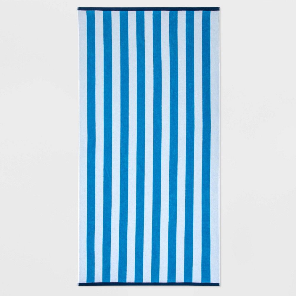 WOW Reversible Beach Towel Blue/White/Navy - Sun Squad™ | Target