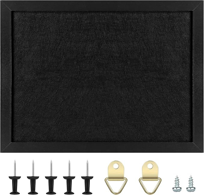 Cork Board Bulletin Board with Felt,Wood Framed Display Bulletin Board for Walls with Pins, Eye B... | Amazon (US)