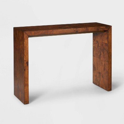 Ogden Burled Wood Console Table Dark Brown (KD) - Threshold™ designed with Studio McGee: Rectangular, MDF Top, No Warranty | Target
