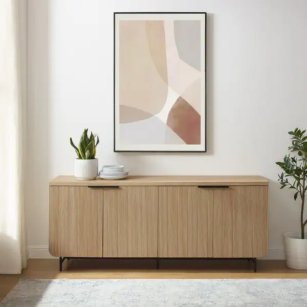 Middlebrook Minimal Fluted Four-Door Buffet Sideboard | Bed Bath & Beyond