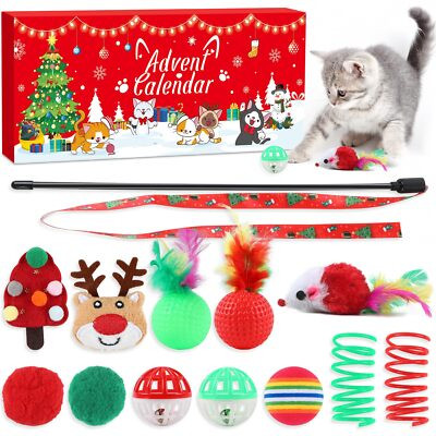 Cat Advent Calendar 12 Days Christmas Countdown Calendar Cat Interactive Toys... | eBay US