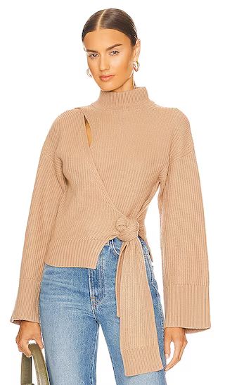 Amaris Wrap Sweater in Nutmeg | Revolve Clothing (Global)