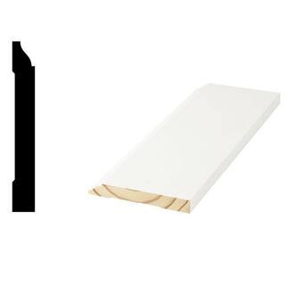 620 9/16 in. x  4-1/4 in. Primed Pine Finger-Jointed Baseboard Moulding (Sold by Linear Foot) | The Home Depot