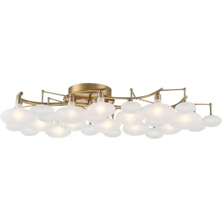 Possini Euro Design Modern Ceiling Light Semi Flush Mount Fixture 30 1/4" Wide Warm Brass Frosted... | Target