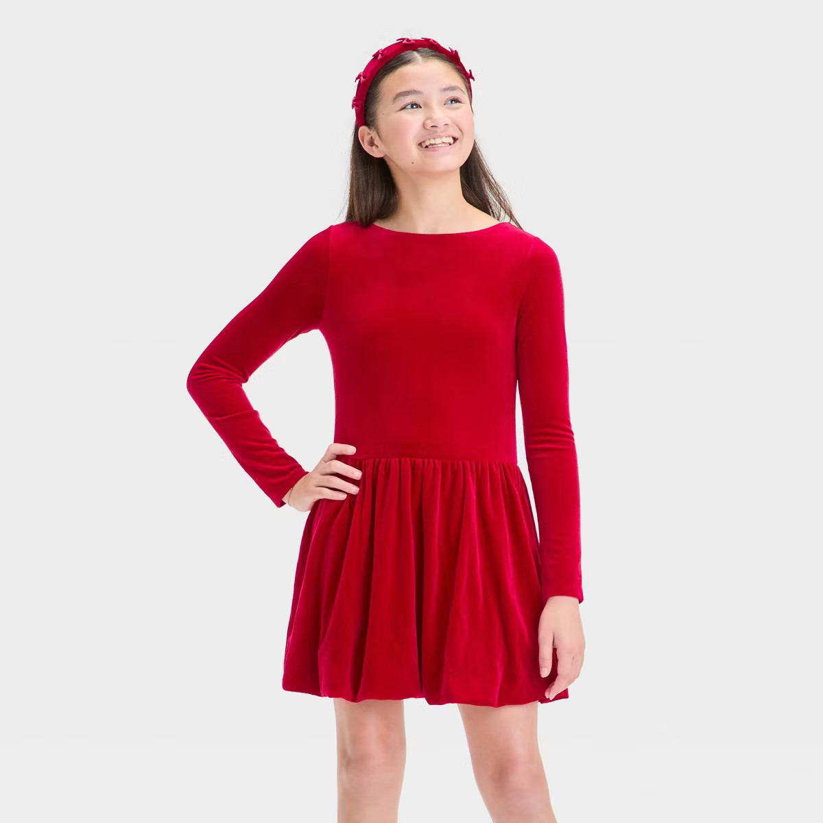 Girls' Velour Bubble Dress - art class™ Black | Target