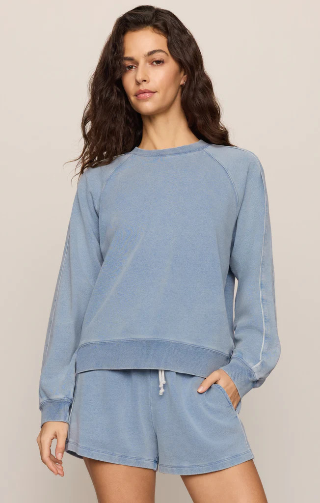 Sport Stripe Boyfriend Knit Denim Sweatshirt | Z Supply