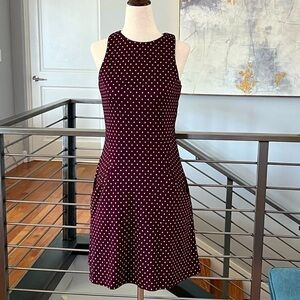 Hutch Polka-Dot Maroon Knit Sleeveless Dress | Poshmark
