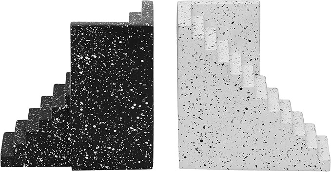 Gabby Speckled Black and White Stairway Bookends | Amazon (US)
