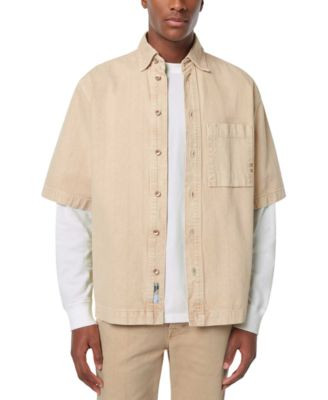 Men's Regular-Fit Button-Down Washed Denim Shirt | Macy's