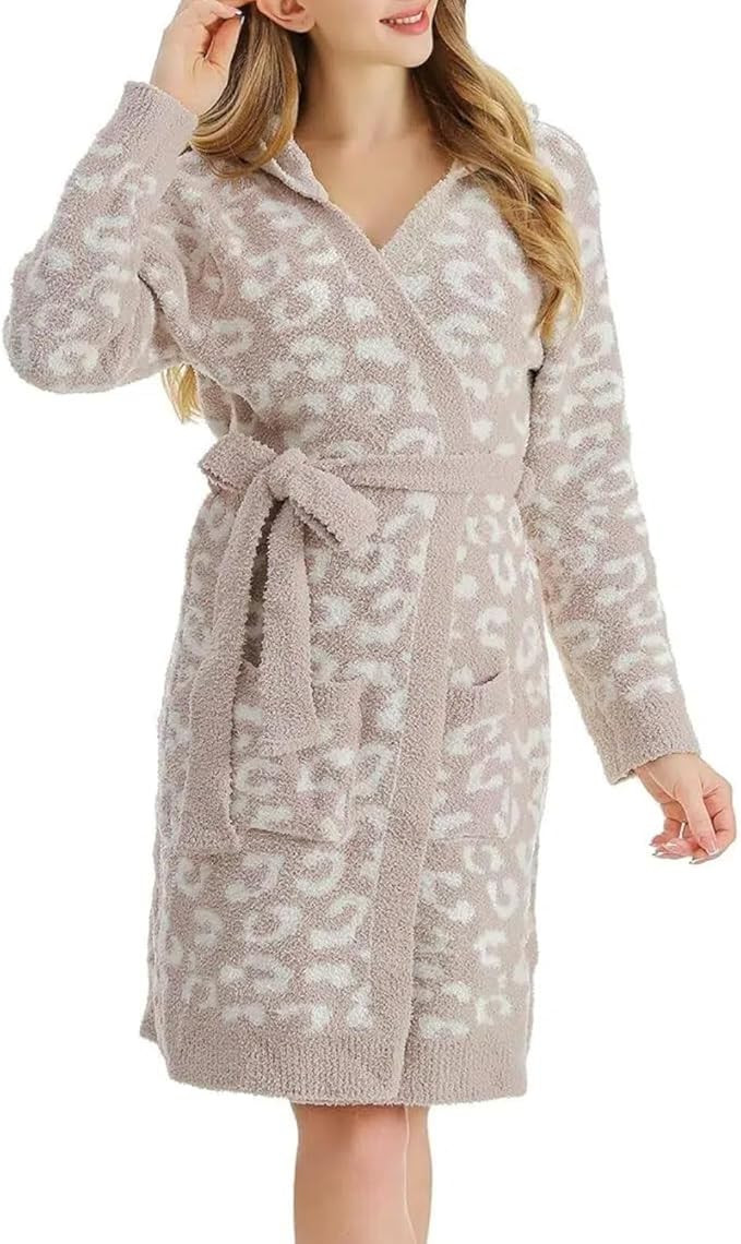 Hoodless Robe Cozy Robe Lightweight Soft Plush Bathrobe with Pockets for Women | Amazon (US)