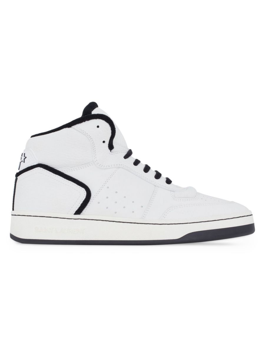 SL80 Mid Top Sneakers In Smooth And Grained Leather | Saks Fifth Avenue