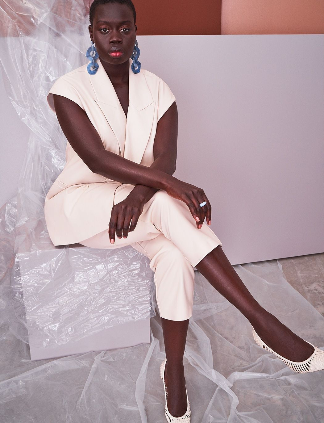 Strong Shoulder Faux Leather Vest | Women's Plus Size Coats + Jackets | ELOQUII | Eloquii