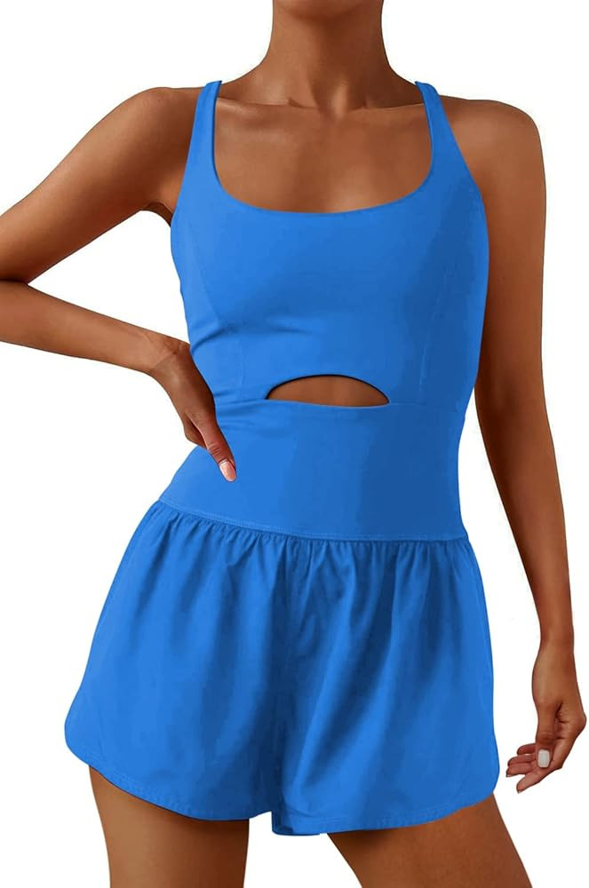 ReachMe Womens Running Onesie Workout Rompers One Piece Outfits Exercise Jumpsuits Gym Yoga Clothes | Amazon (US)