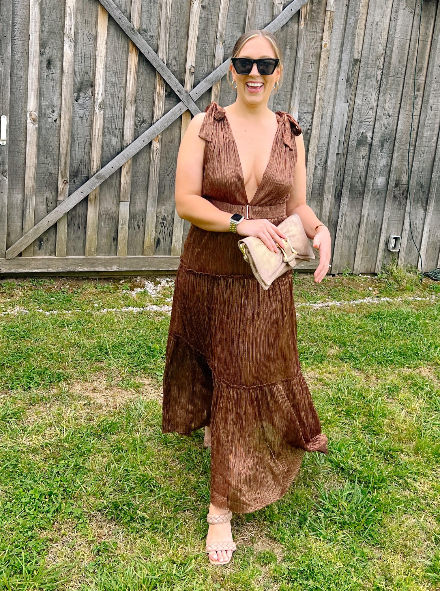 I wore this stunning bronze dress for a Nashville Wedding. It was classy and comfy. I’m also a sucker for the bow tie straps! 

#LTKwedding #LTKSeasonal