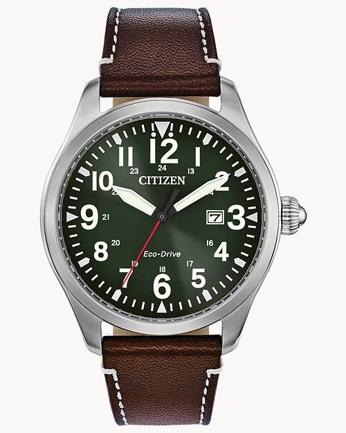 Citizen Garrison Eco-Drive Green Dial Stainless Steel Watch | CITIZEN | Citizen Watch