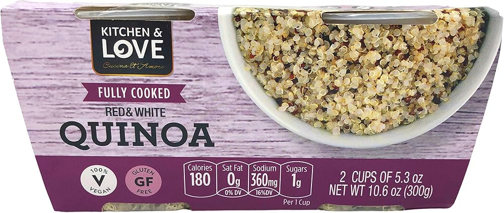 Kitchen & Love Fully Cooked Red & White Quinoa 12-Cups | Vegan, Gluten-Free, Ready-to-Eat, No Ref... | Amazon (US)