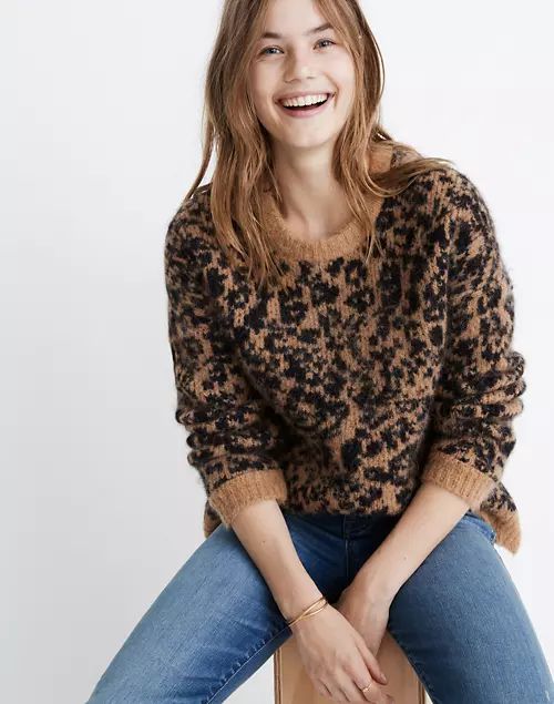 Crewneck Pullover Sweater in Leopard | Madewell