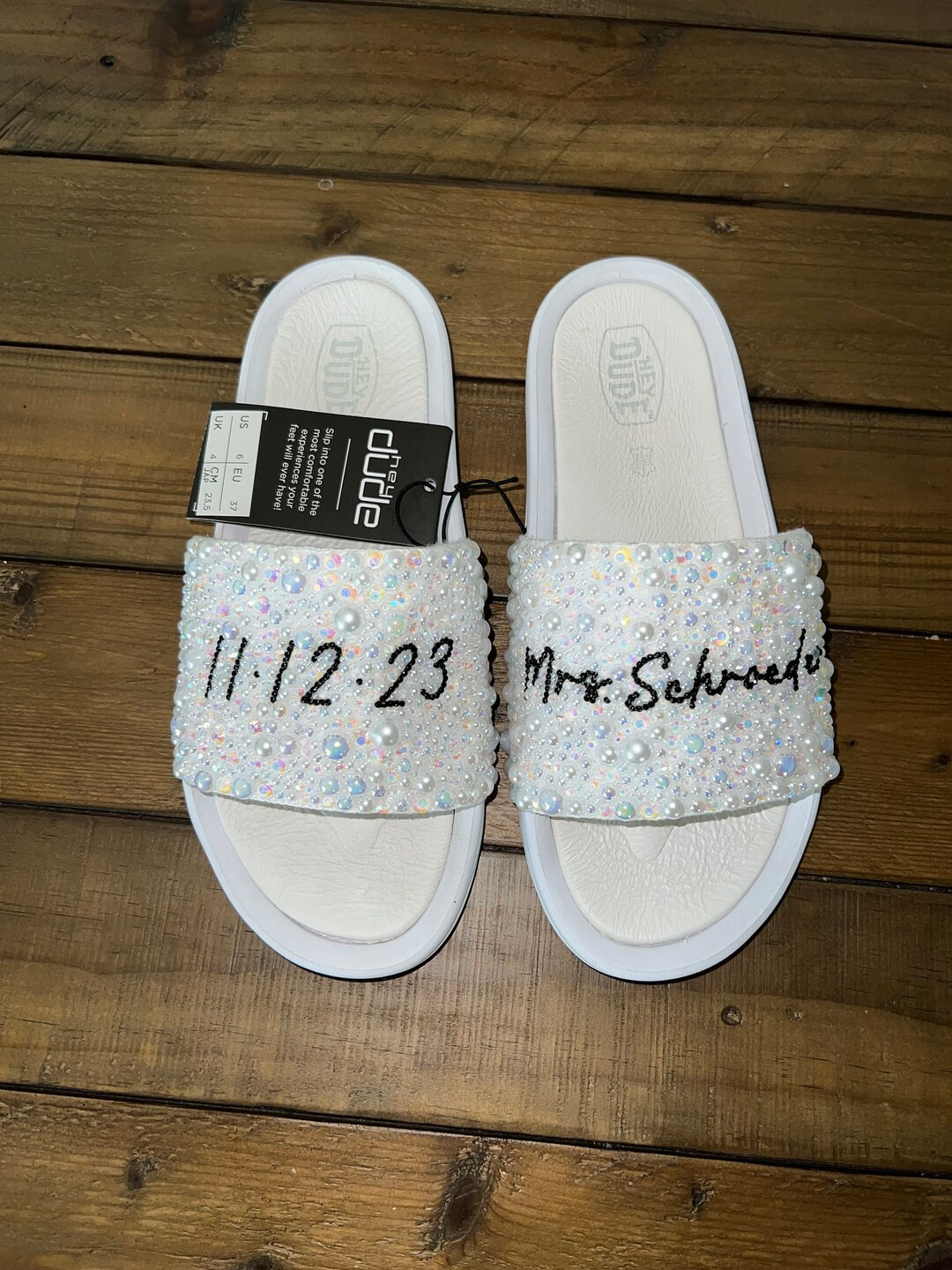 Custom Hey Dude Wedding Slides - Etsy | Etsy (US)