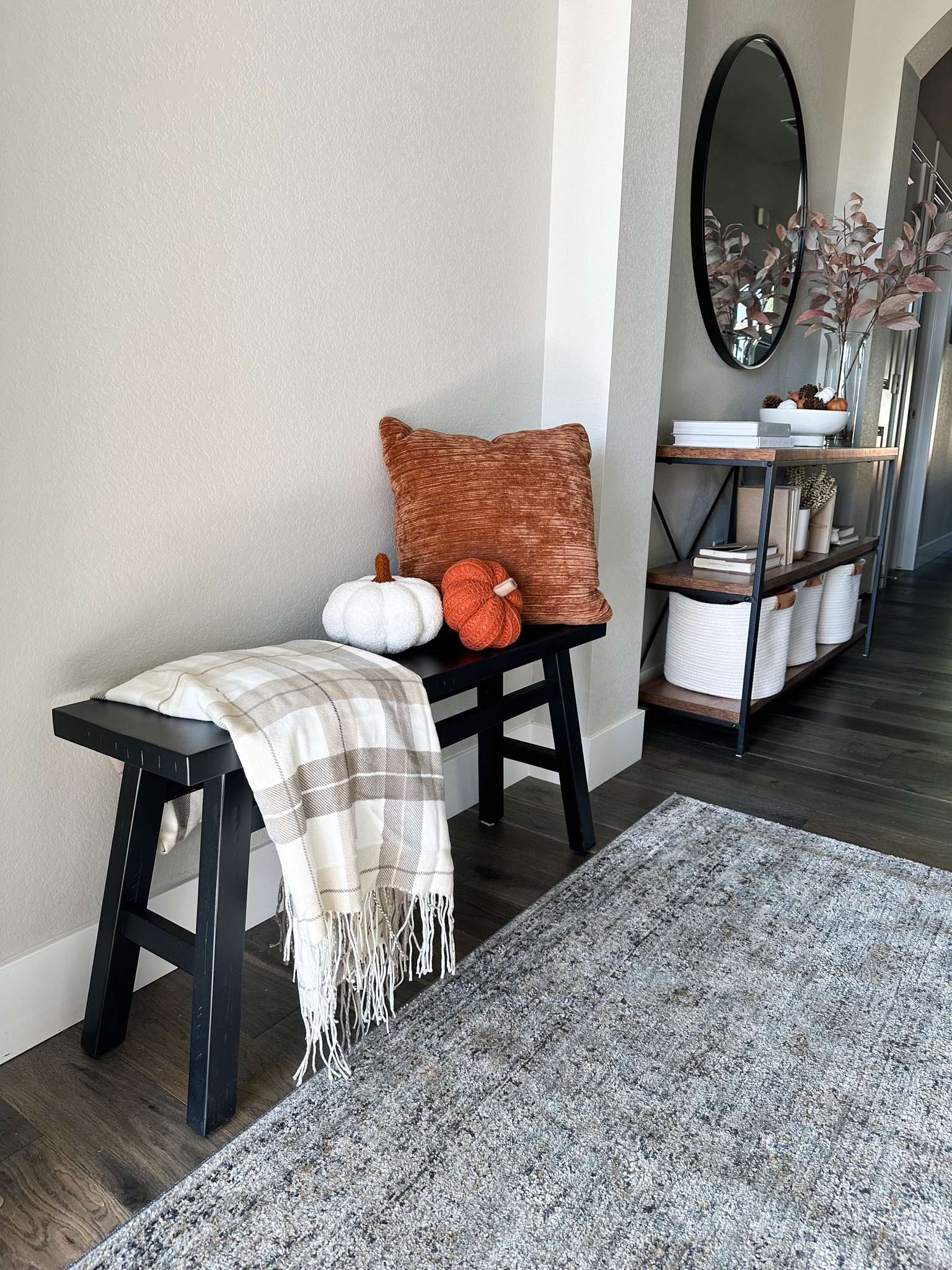 Fall entryway bench decor with pumpkin pillows and a fall throw! 

Home decor, fall decor, fall entryway, entryway bench, entryway table 

#LTKstyletip #LTKhome #LTKSeasonal