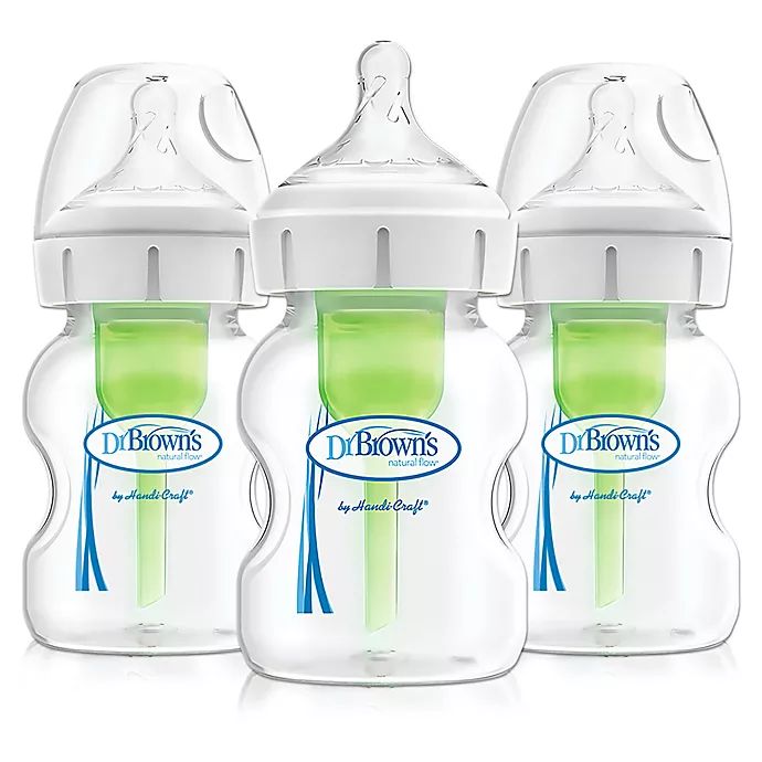 Dr. Brown's® Options+™ 3-Pack 5 oz. Wide-Neck Baby Bottles in Clear | Bed Bath & Beyond