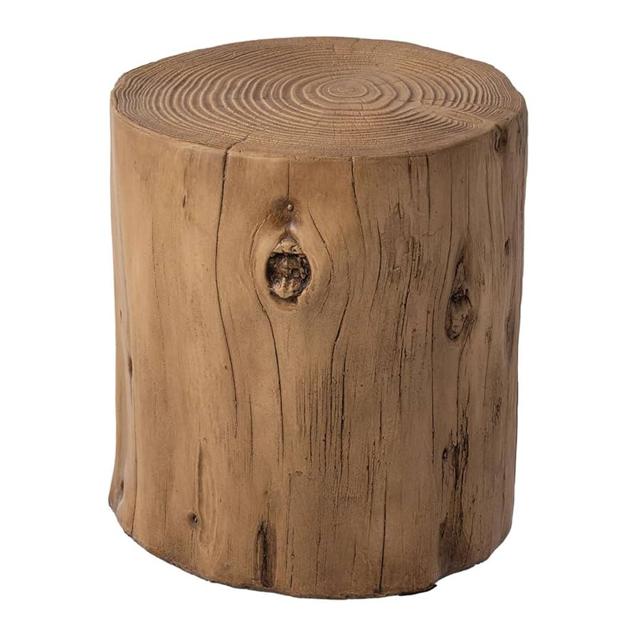 SUNBURY Outdoor Stump Side Table, Faux Wooden Concrete Side Table, Tree Stump Wooden Stool, Patio... | Amazon (US)