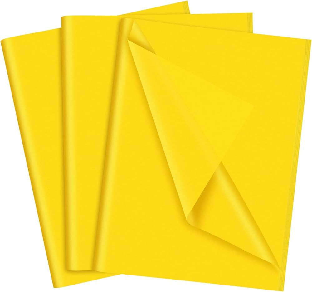 NEBURORA Yellow Tissue Paper for Gift Bags 60 Sheets Yellow Wrapping Tissue Paper Bulk 14 X 20 In... | Amazon (US)