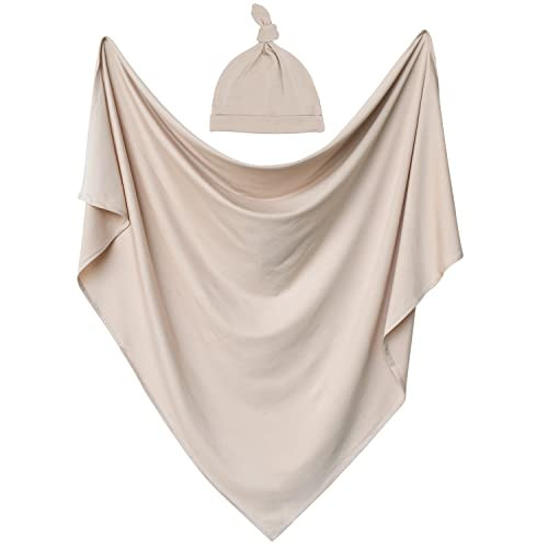 OWLOWLA Swaddle Blanket and Hat Set Newborn Swaddle Wrap Baby Receiving Blanket for Baby Boys Gir... | Amazon (US)