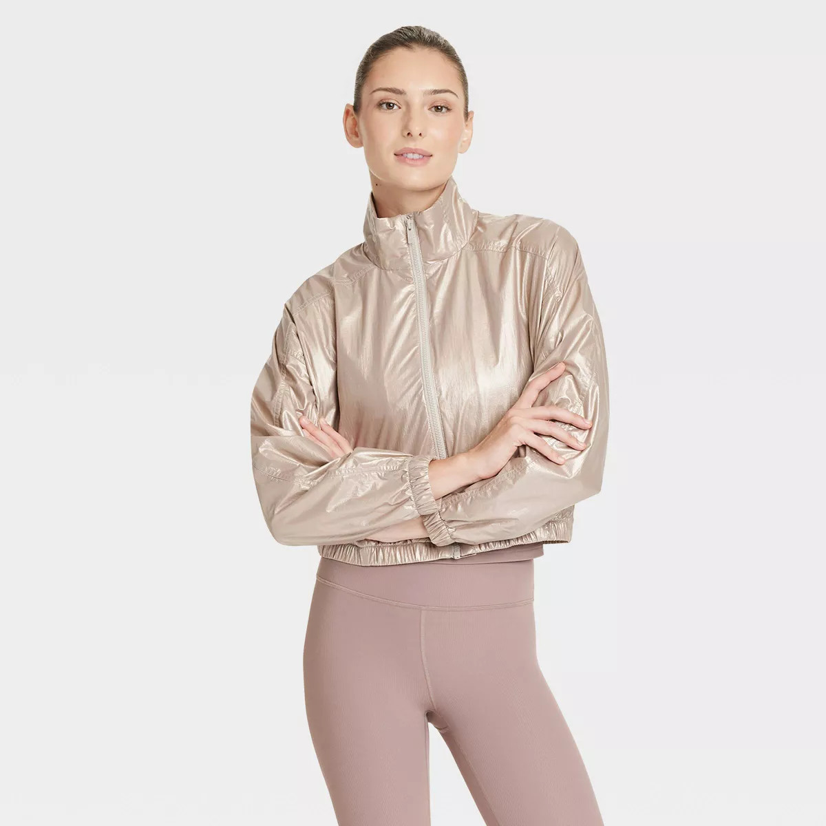 Women's Lightweight Windbreaker - All In Motion™ Gold L | Target