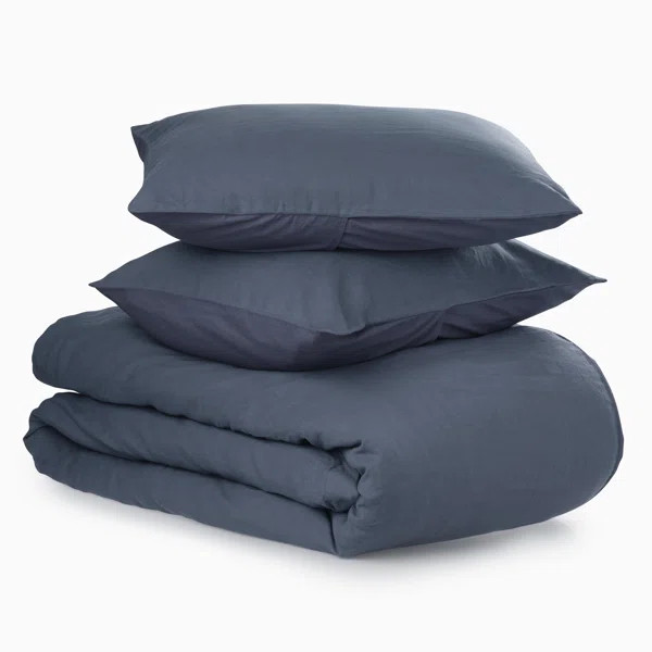 Navy Cogbill Relaxed Duvet Cover Set | Wayfair North America