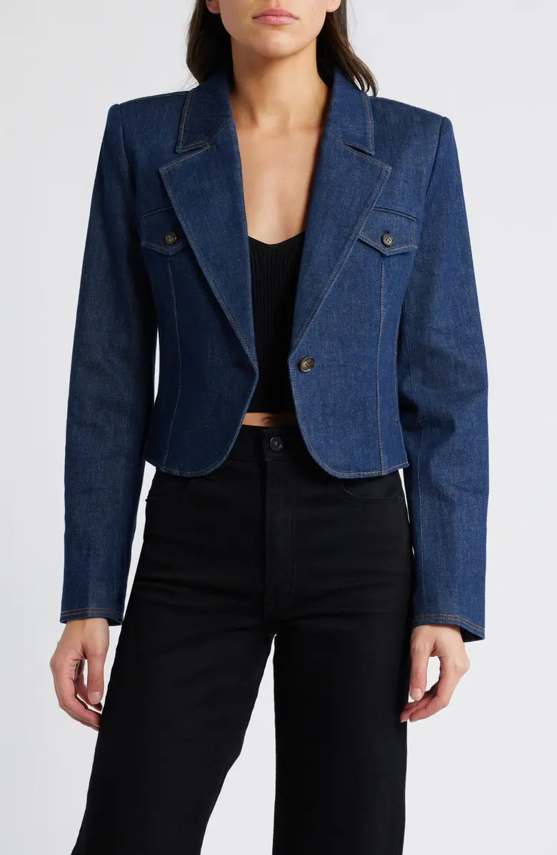 PAIGE Betania Crop Denim Blazer | Nordstrom | Nordstrom