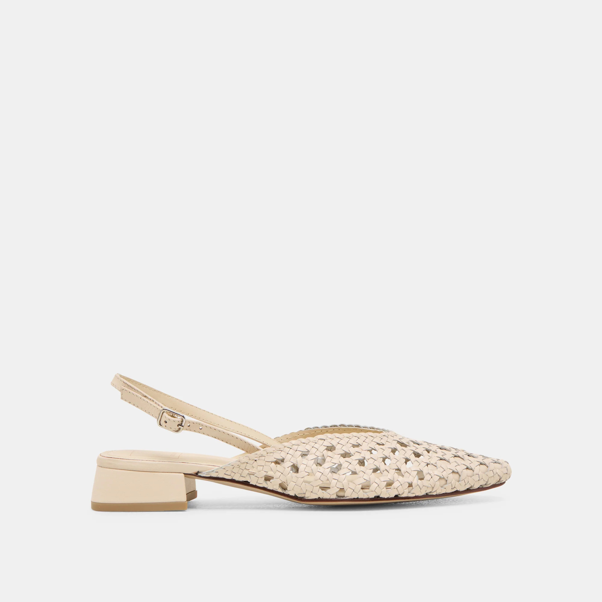 Birdie Off White Woven Leather Flats | Dolce Vita | DolceVita.com