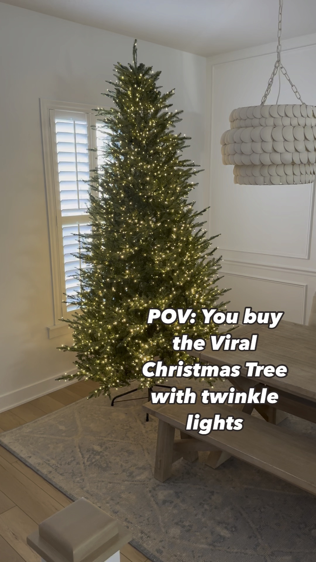 Restock alert! Viral Christmas tree with twinkle Christmas lights + 11 light features. Grand duchess christmas tree in 9ft full, but comes in 7.5 ft and 12 ft. full or slim. Home deport Christmas tree. Pottery Barn dining room table. Serena and Lily chandelier light. Coastal home. Pottery barn rug. 

#LTKSeasonal #LTKHoliday #LTKHome