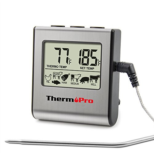 ThermoPro TP-16 Large LCD Digital Cooking Food Meat Thermometer for Smoker Oven Kitchen BBQ Grill Th | Amazon (US)
