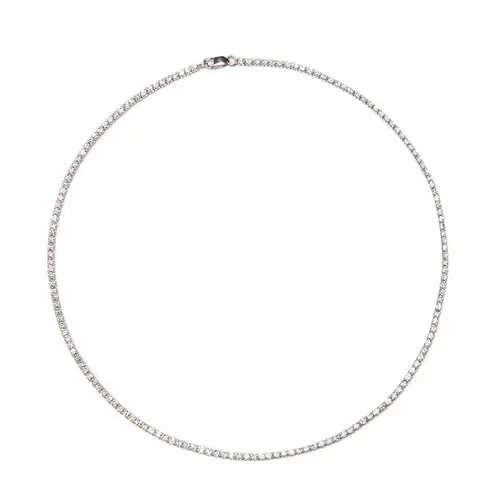 NICKHO REY Tish Tennis Necklace in White/white Rhodium at Nordstrom, Size 15 | Nordstrom