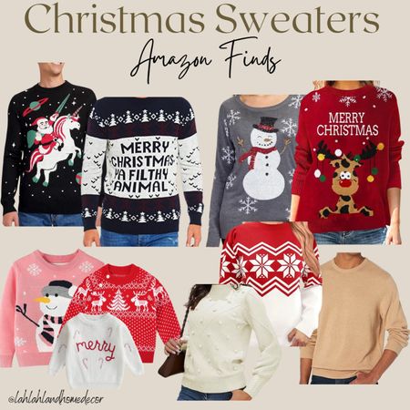 Holiday Christmas Sweaters for the entire family! amazon fashion | christmas look | holiday sweater | gift 

#LTKHoliday #LTKGiftGuide #LTKSeasonal