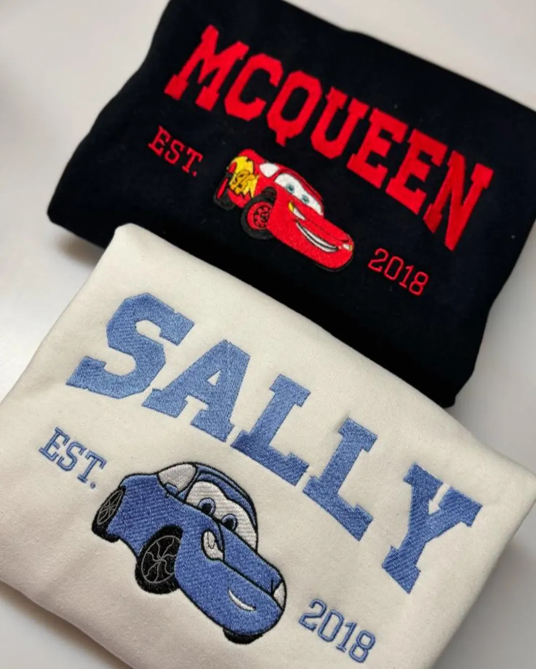 Disney Couple Matching Lightning Mcqueen & Sally Embroidered Sweatshirt, Disney Cars Crewneck, Di... | Etsy (Global)