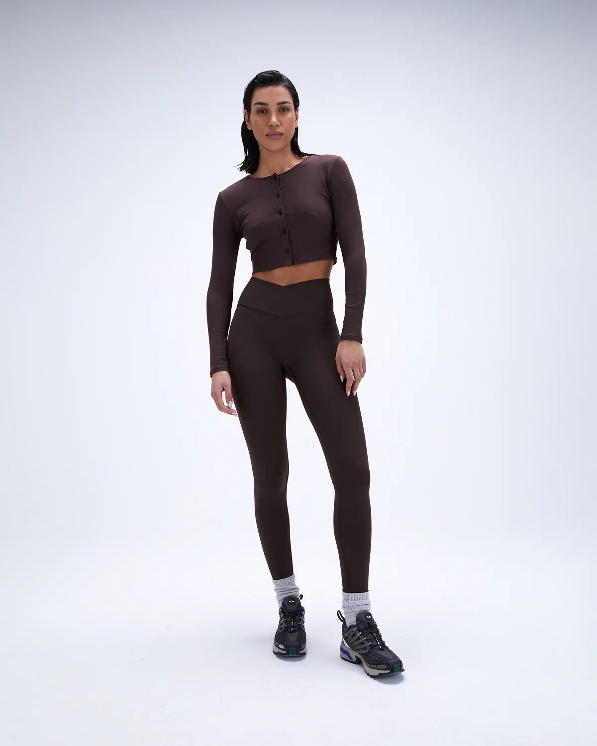 Ultimate Wrap Over Leggings - Coffee Bean | Adanola UK