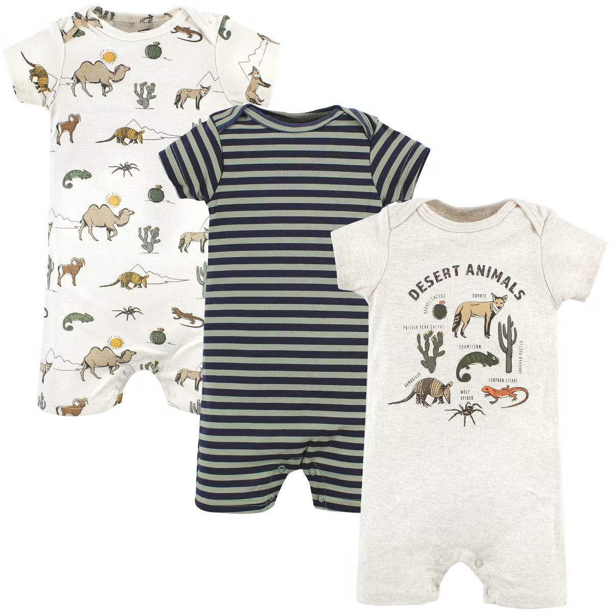 Hudson Baby Infant Boy Cotton Rompers, Desert Animals | Target