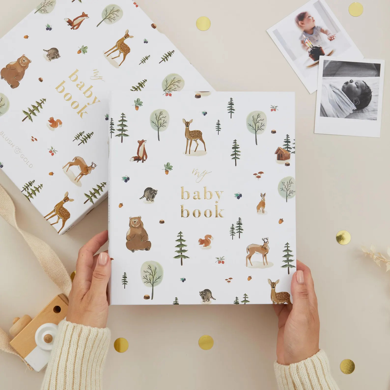 Woodland Animals Baby Memory Book – Gold Foil Keepsake Journal with presentation box, New Paren... | Etsy (Global)
