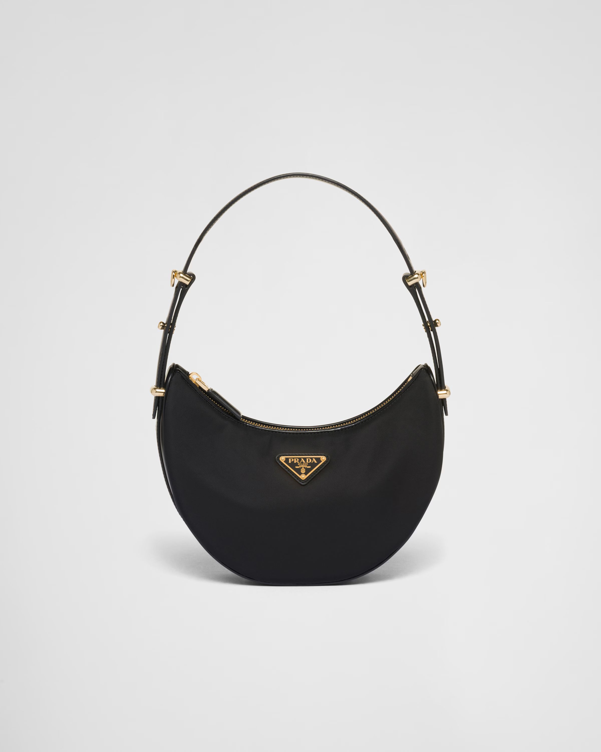 Prada Arqué Re-Nylon and brushed leather shoulder bag | Prada Spa US